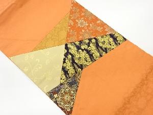 切り嵌めに華紋・花々模様織出し名古屋帯